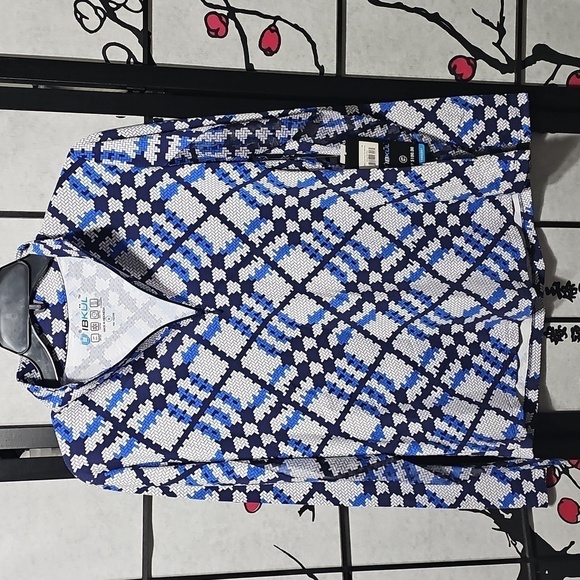 IBKUL Mock Neck Patterned Long Sleeve Zip Top Sonika Size Medium NWT - Picture 3 of 10